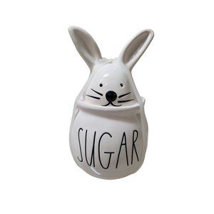 Rae Dunn White Ceramic Bunny Sugar Bowl Kitchen Decor